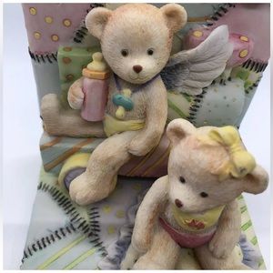 Nursery Room Figurine Santini Italy Style figurine Baby Bears Angel Pillows 6”